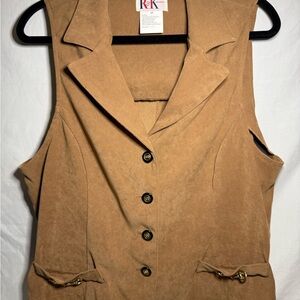 R&K Originals Tan Vest with Black Accents